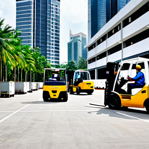 Modern Kuala Lumpur Logistics Hub**

"A bustling logistics hub in Kuala Lumpur, Malaysia. Modern warehouses with trucks loading and unloading. Workers in safety vests and helmets, fully clothed, operating forklifts. Palm trees and skyscrapers in the background. Bright daylight, professional photography, perfect anatomy, correct proportions, safe for work, appropriate content, modest, family-friendly."

**